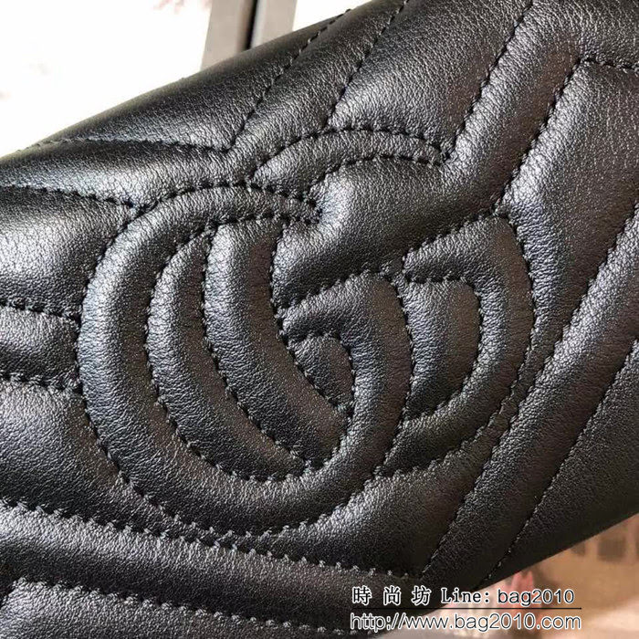 GUCCI古馳 marmont 翻蓋款 人形紋牛皮 長錢包 443436 克全皮 WTG2048